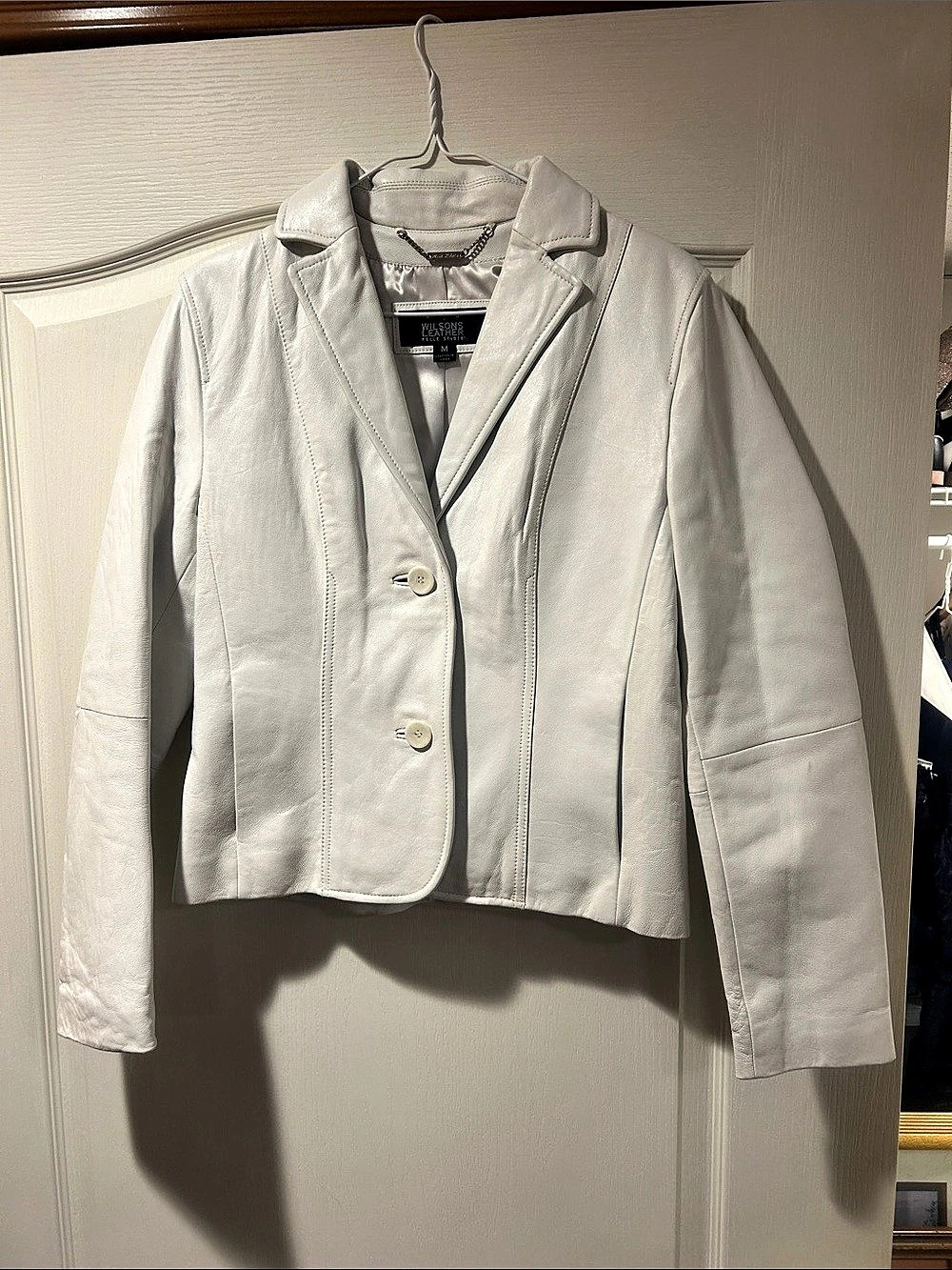 Pelle Studio Wilson’s Leather White Blazer style Jacket Size Med Excellent